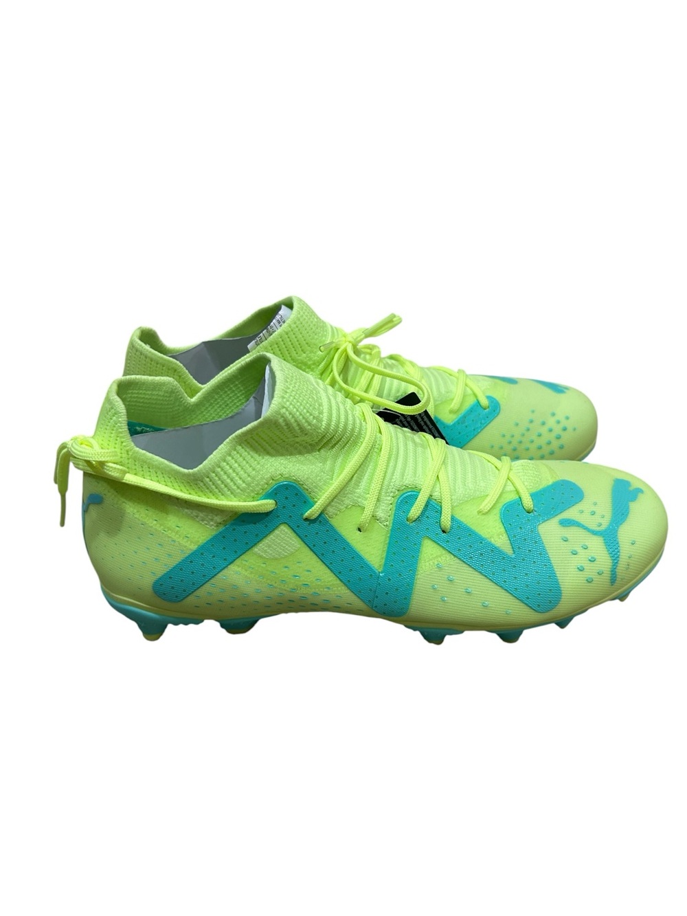 NWT Puma Future Match Neon Yellow & Teal Soccer Cleats 6 junior youth